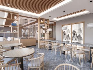 新中式茶餐厅 新中式隔断 餐厅 新中式餐桌椅 包厢